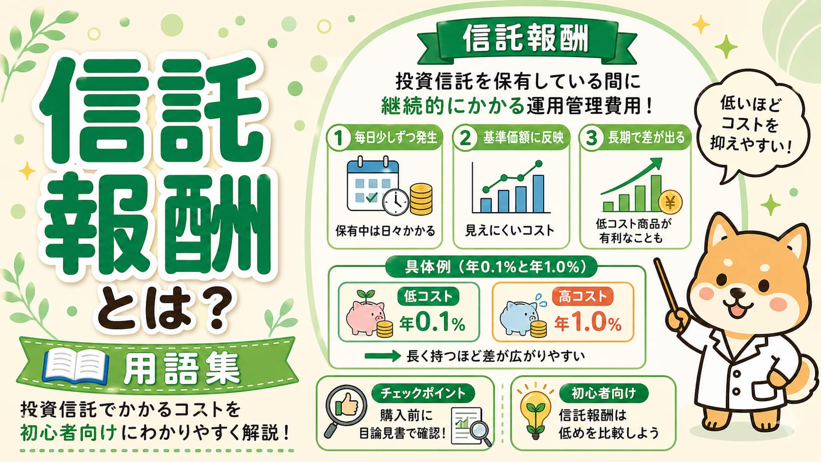 信託報酬とは？投資初心者向けにわかりやすく解説【用語集】アイキャッチ画像