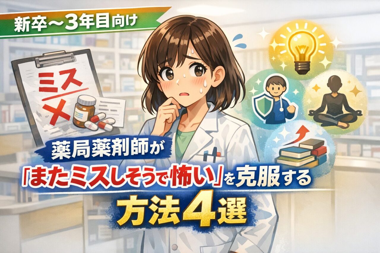 【新卒～3年目向け】薬局薬剤師が「またミスしそうで怖い」を克服する方法4選