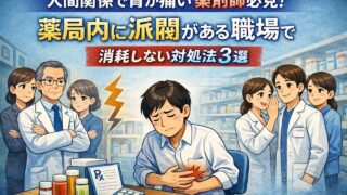 【人間関係で胃が痛い薬剤師必見】薬局内に派閥がある職場で消耗しない対処法3選