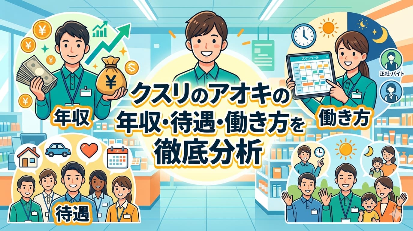 【転職を迷う薬剤師必見】クスリのアオキの年収・待遇・働き方を徹底分析