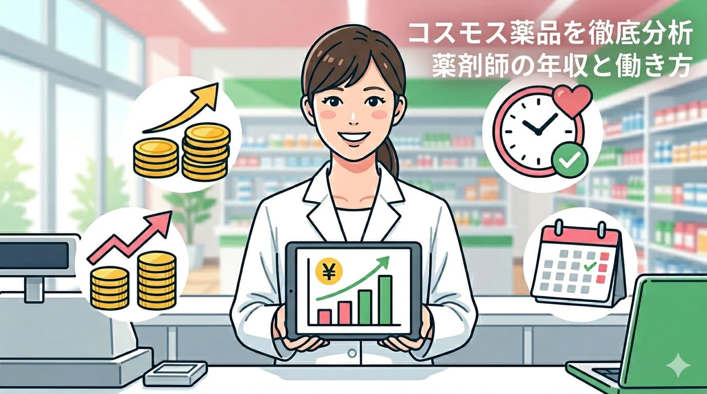 コスモス薬品の薬剤師の年収は？待遇・働き方を徹底分析