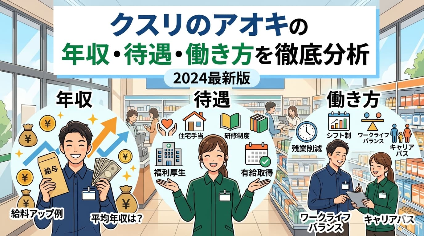【転職を迷う薬剤師必見】クスリのアオキの年収・待遇・働き方を徹底分析